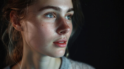 Poster - Close-up of a person using a cell phone, suitable for technology concepts