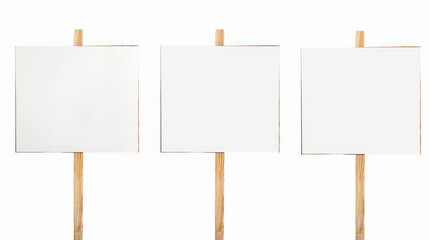 Aufkleber - A group of three blank signs on a wooden stick. Can be used for various messages
