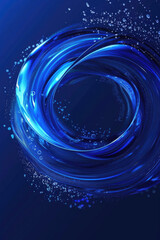 Aufkleber - Abstract blue swirl of water on a dark black background. Suitable for design projects