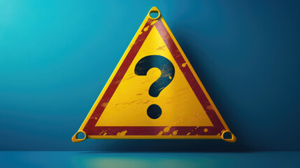 Poster - A yellow triangular sign with a question mark symbol