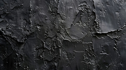Poster - Close up of a black paint covered wall, suitable for backgrounds or textures