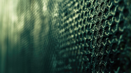 Poster - Detailed view of a chain link fence. Ideal for security or industrial concepts