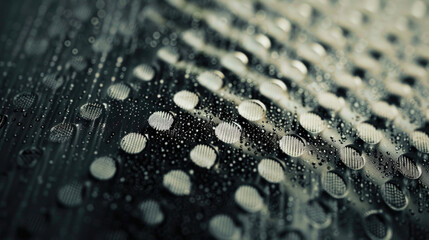 Poster - Close up of a shower head with water droplets. Perfect for bathroom or hygiene concepts