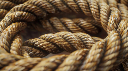 Poster - A detailed view of a rope with a knot. Perfect for illustrating concepts of strength and security