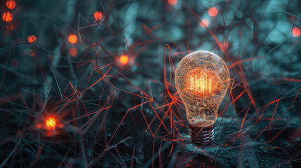 Aufkleber - A light bulb placed in the grass, suitable for eco-friendly concepts