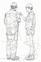 Poster - Two men standing side by side. Suitable for business concept