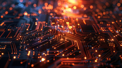 Aufkleber - Detailed view of an electronic circuit board. Ideal for technology concepts