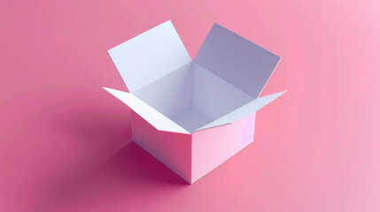 Poster - An open box on a pink background, perfect for various design projects