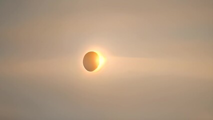 Poster - Eclipse Peeking Through Clouds in Sky Generative AI
