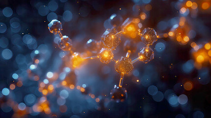Wall Mural - nanotechnology detailed depiction nanostructures molecular engineering, illustrating the potential i