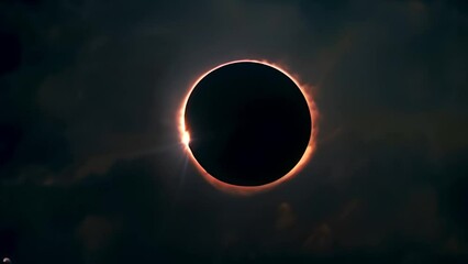 Poster - Solar Eclipse Seen Through Clouds Generative AI