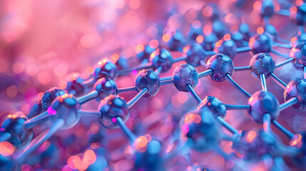 Wall Mural - nanotechnology exploration atomic connections glow in this detailed visualization, highlighting adva