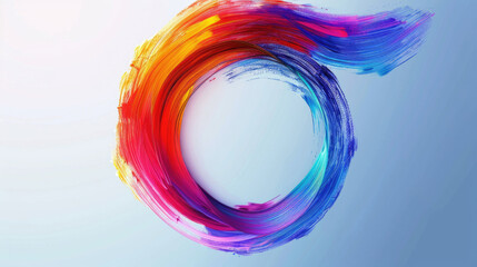 Canvas Print - Vibrant circular brush stroke, versatile for various design projects