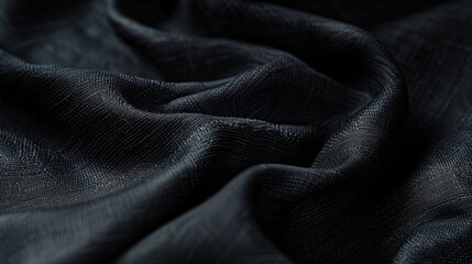 Poster - A detailed close-up shot of black fabric, suitable for various design projects