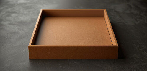 Poster - A brown box sitting on top of a table. Suitable for various business or storage concepts