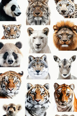 Poster - A collage of different types of wild animals. Suitable for educational materials