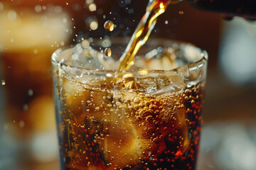 Aufkleber - Close up of drink being poured into glass, perfect for beverage concepts