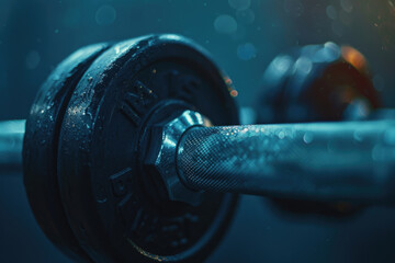 Poster - Close up of a metal object with water droplets, suitable for industrial themes