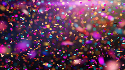 Poster - Colorful confetti falling from the sky, perfect for party concepts