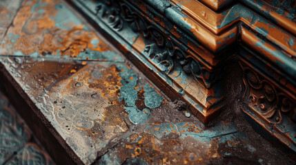 Poster - Close up of a clock on a table, suitable for time management concepts