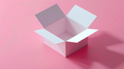 Poster - White box on pink surface, suitable for product photography or branding concepts