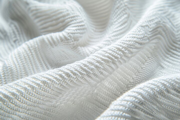 Poster - A detailed view of a white knitted blanket, perfect for cozy home decor projects