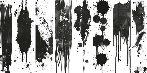 Poster - Abstract black and white photo of paint splatters. Suitable for artistic projects