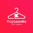 © Grapixy - Illustration Vector Graphic Logo of Flag Laundry. Merging Concepts of a Hanger Fashion and Flag Shape. Good for Fashion Industry, Business Laundry, Boutique, Garment, Tailor and etc