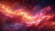 Colorful galaxy painting in space with purple and red sky at morning