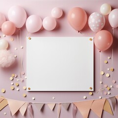 Wall Mural - background with balloons