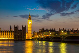 Fototapeta Big Ben - Big Ben, Parliament, Westminster bridge in London