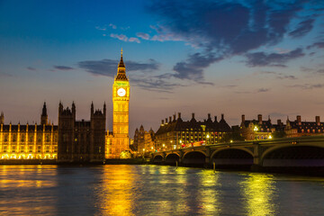 Wall Mural - Big Ben, Parliament, Westminster bridge in London