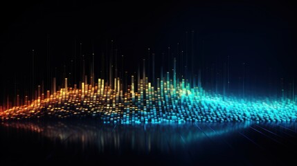Wall Mural - Abstract background representing data particles in a technological environment, each particle conveying a unique piece of information