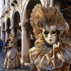 Sticker - venetian carnival masks