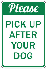 Wall Mural - Clean up dog poop sign