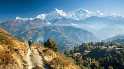 Wall Mural - panorama of the mountains in autumn