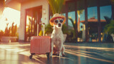 Fototapeta Zwierzęta - Spoiled Dog Going on Luxury Pet-Friendly Vacation