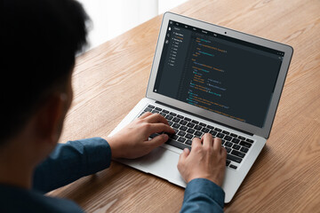 software development programming on computer screen for modish application and program coding