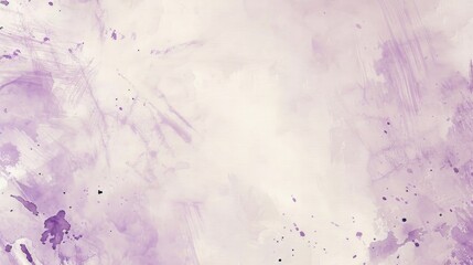 Poster - A purple and white abstract painting with black spots