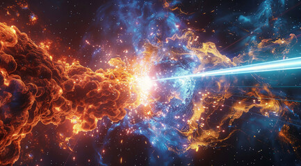 Wall Mural - space after the big bang 3d illustration of space