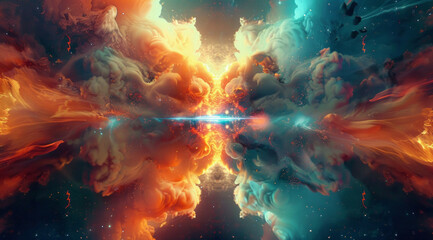 Wall Mural - space after the big bang 3d illustration of space