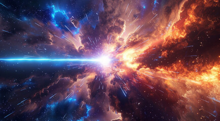 Wall Mural - space after the big bang 3d illustration of space