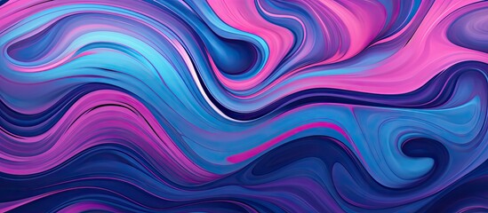 Canvas Print - A detailed close up of a vibrant purple and azure marble texture resembling an artistic organism with hints of violet, pink, aqua, magenta, and intricate patterns