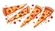 A playful pattern of pizza slices with different 
