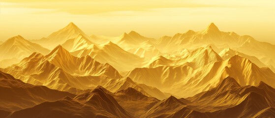 Canvas Print - Mountain range illustration in gold colors, abstract art landscape mountain, luxury style for wallpaper, wall art decoration, advertisement premium hi-end