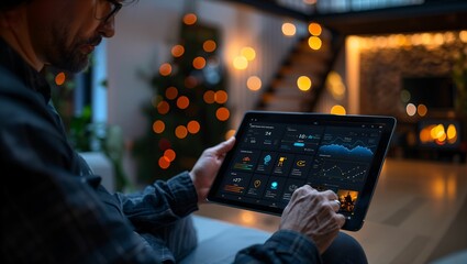 User customizing a smart home UI on a tablet, showcasing the flexibility and personalization of smart device interfaces