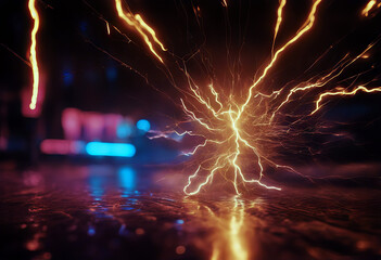 Poster - Lightning Blast Background stock illustration