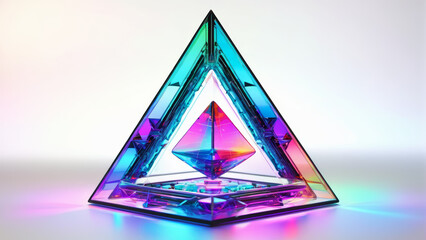 Canvas Print - Multicolored Triangle Object on Table