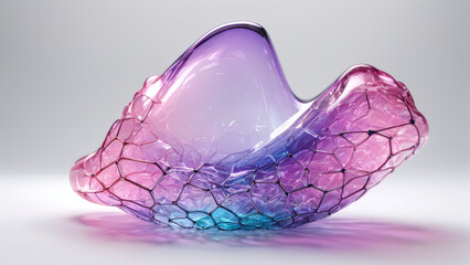 Poster - Purple and Blue Glass Sculpture on Table