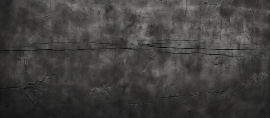 Poster - A monochrome photograph showing a concrete wall with subtle lines, contrasting against the grey sky. Wood flooring, a twig, and grass create a pattern in the darkness